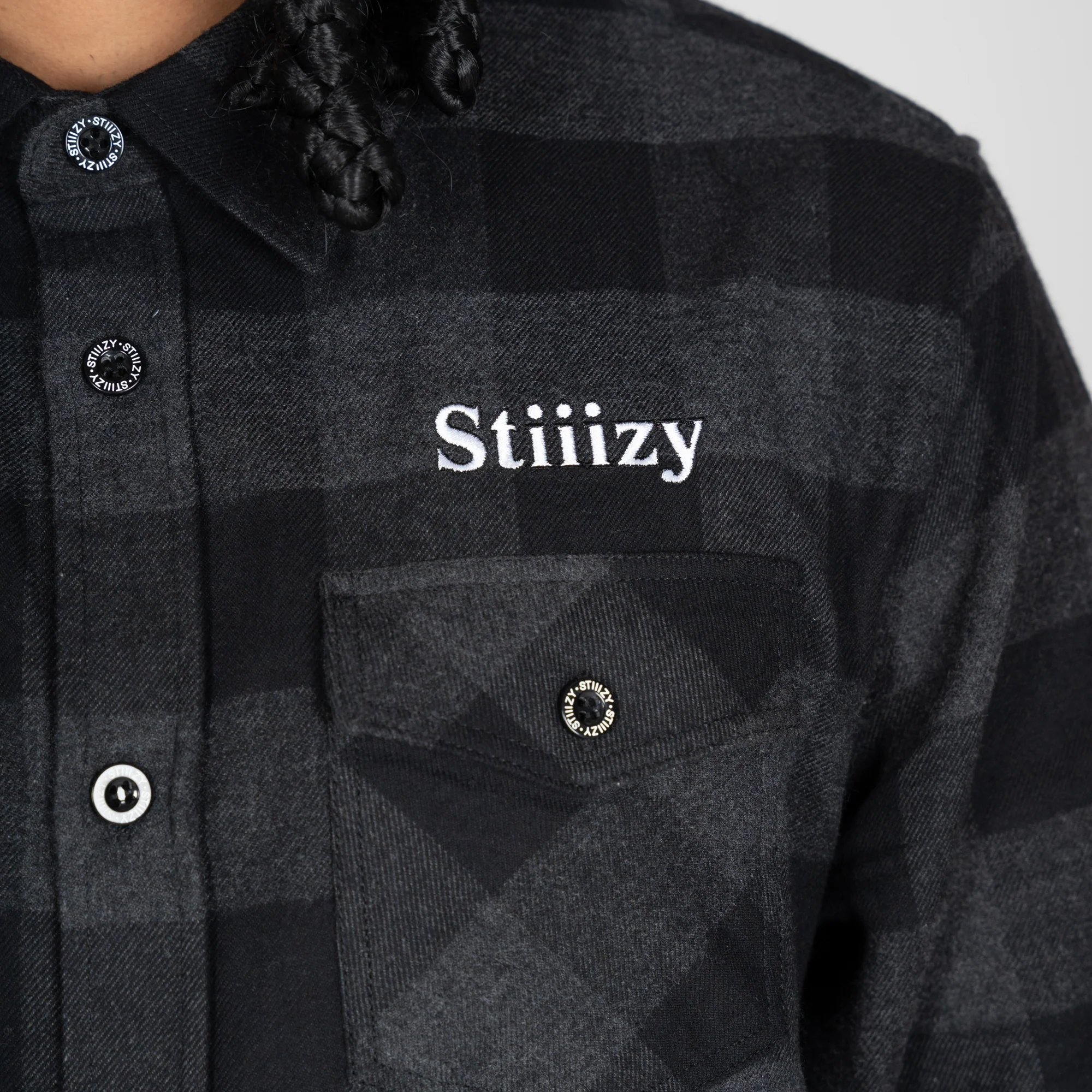 STIIIZY Plaid Flannel - Black - Image 4