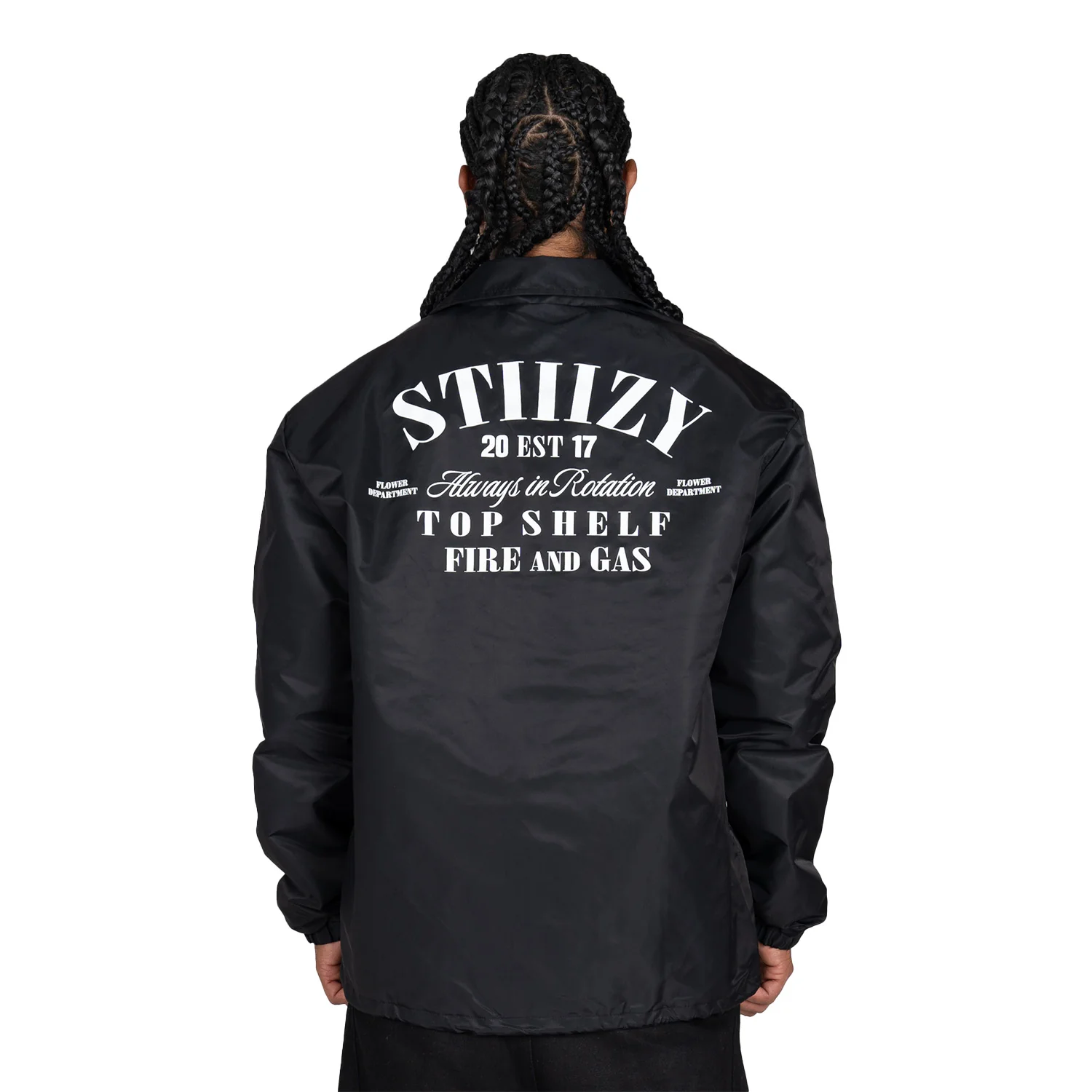 STIIIZY Coaches Windbreaker Jacket - Black - Image 7